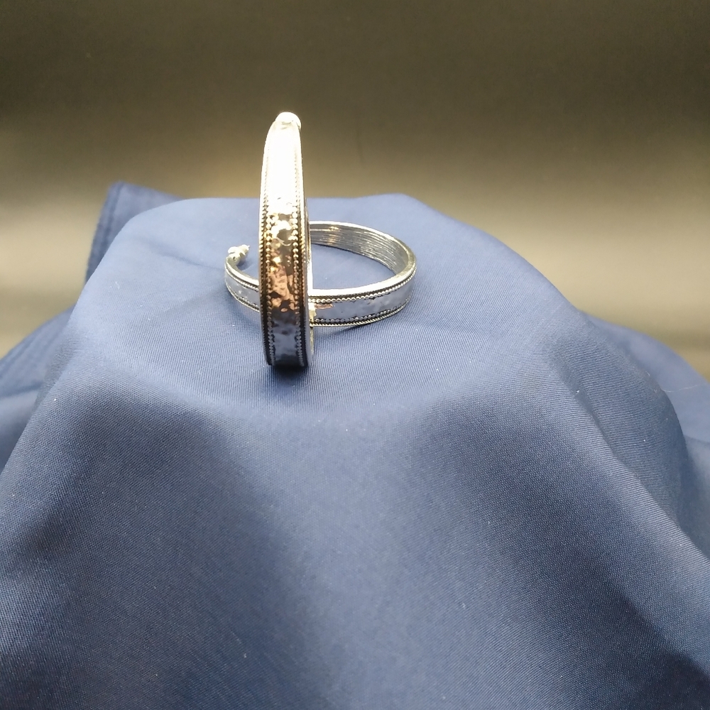 Hammered silver-tone hoop earrings